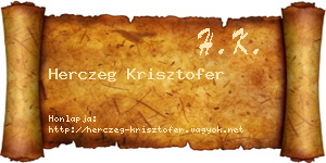 Herczeg Krisztofer névjegykártya